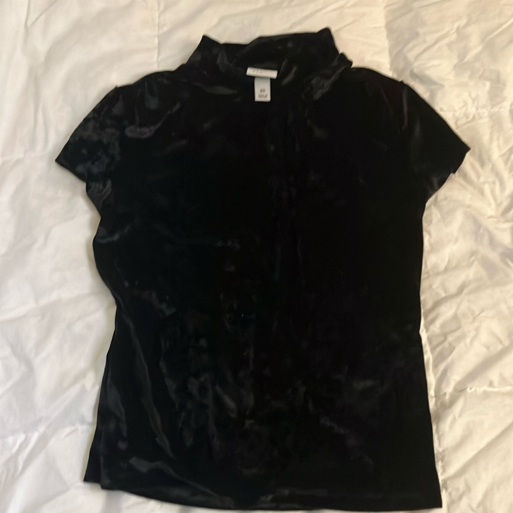 a new day size xs black velvet polyester top